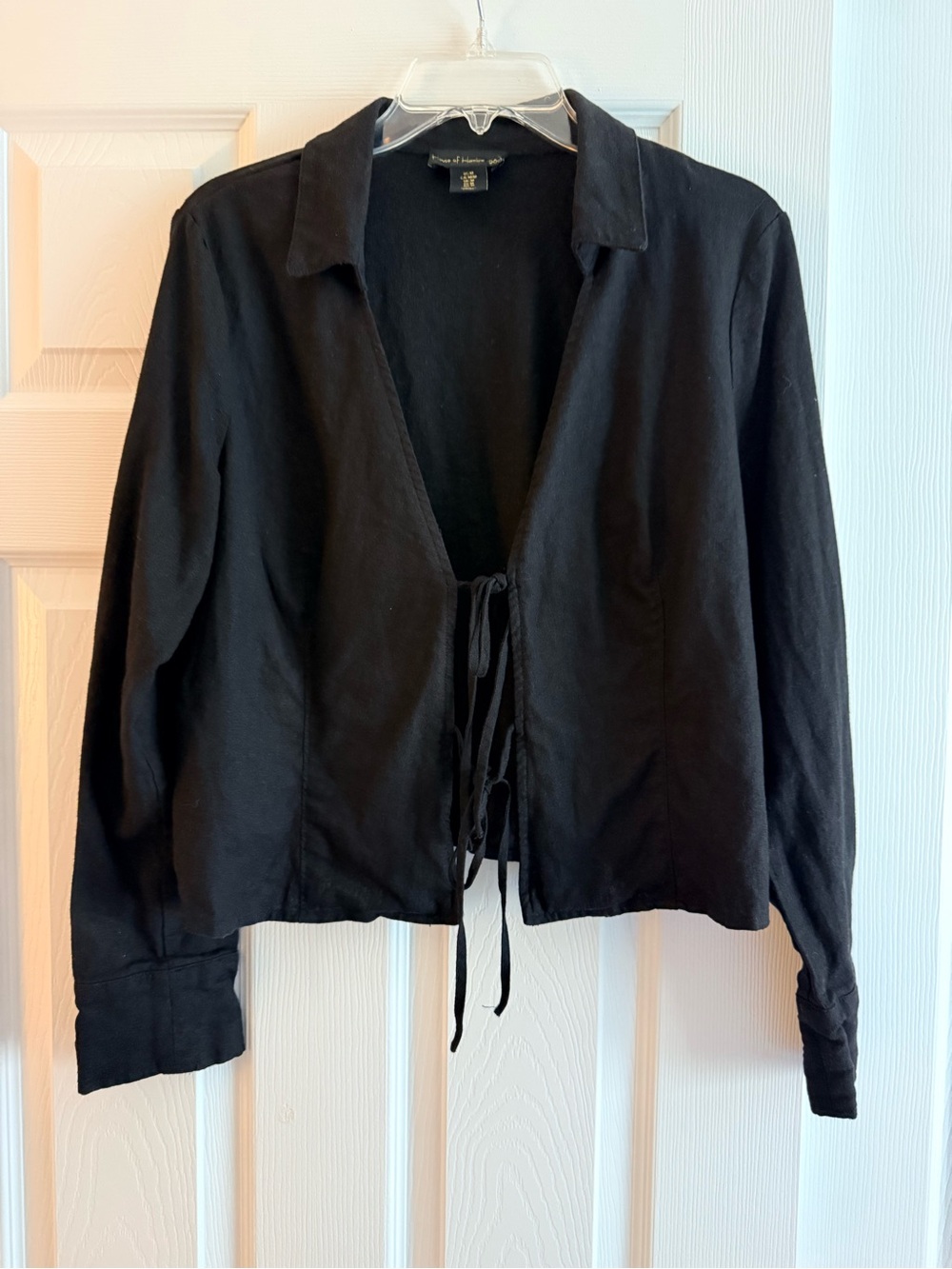 House of Harlow 1960 Black Tie-Front Blouse